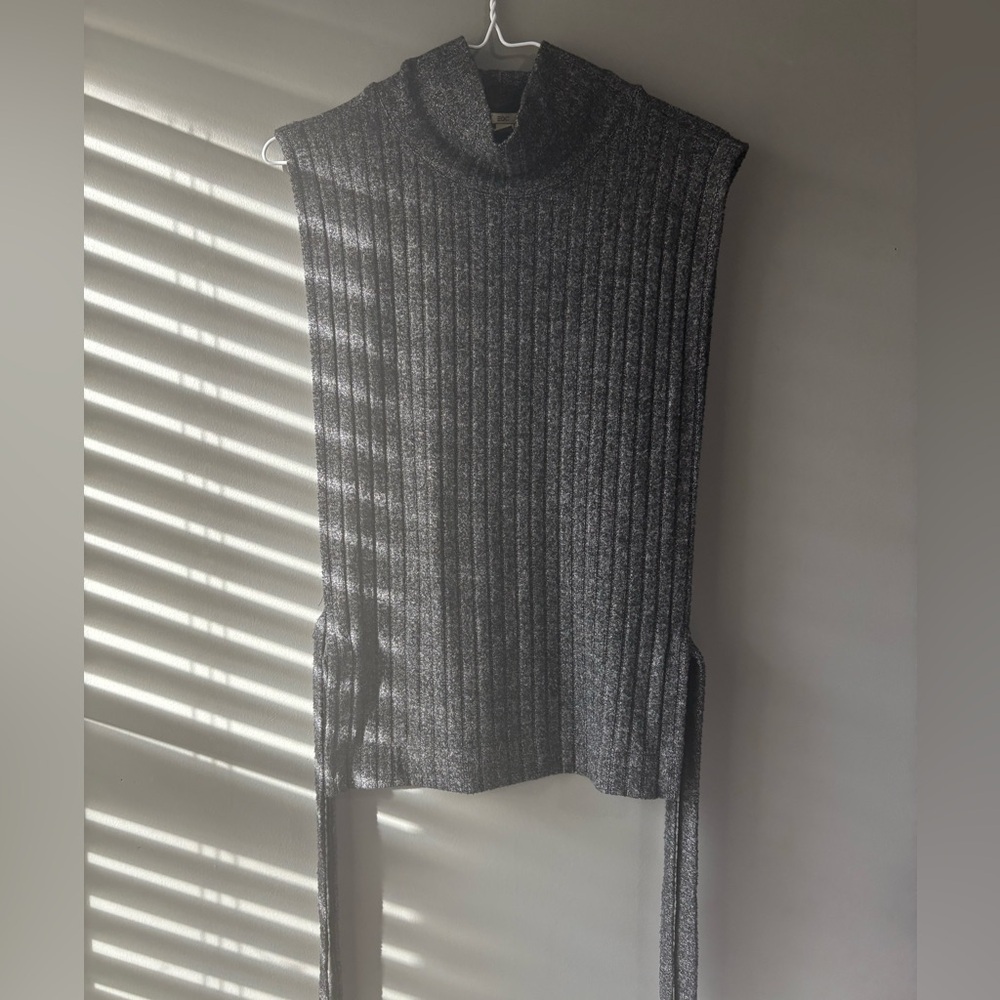 EDC by Esprit Ribbed Sleeveless Turtleneck Top | Side Tie Detail | US M - Picture 4 of 10